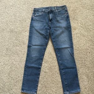AG prima crop cigarette leg light blue denim jeans